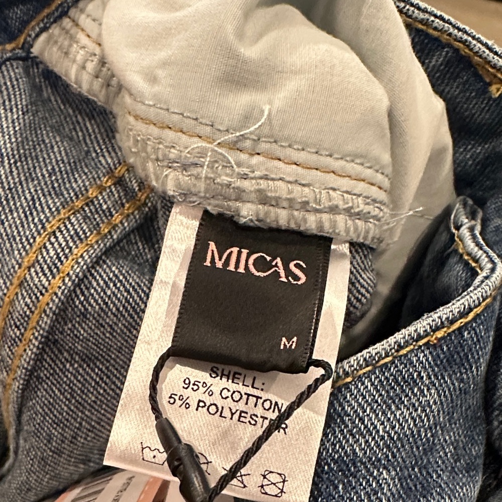 Denim Lace-Panel Jeans - Blue - Picture 5 of 11